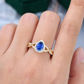 Dazzling 3 - Prong Pear-Cut Sapphire Engagement Ring